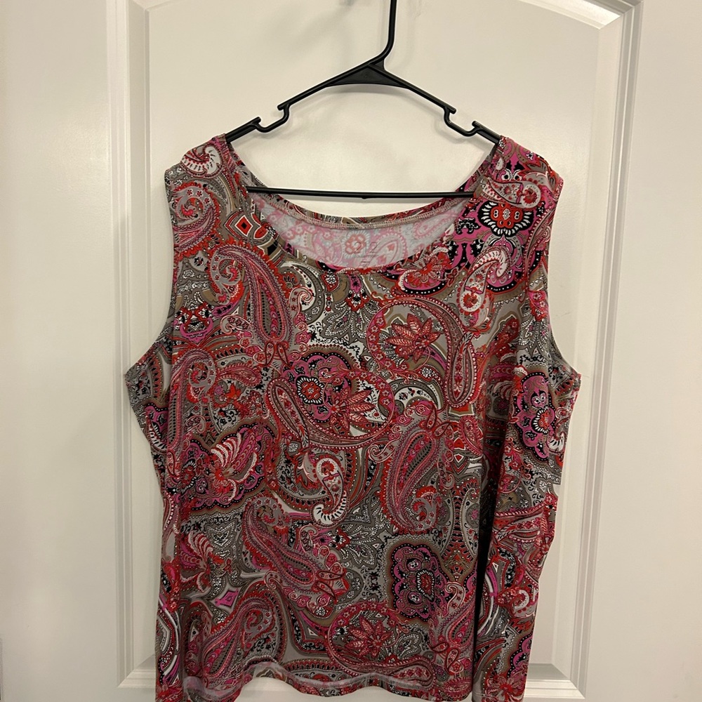 212 Collection Colorful Sleeveless Stretchy Tank 2X